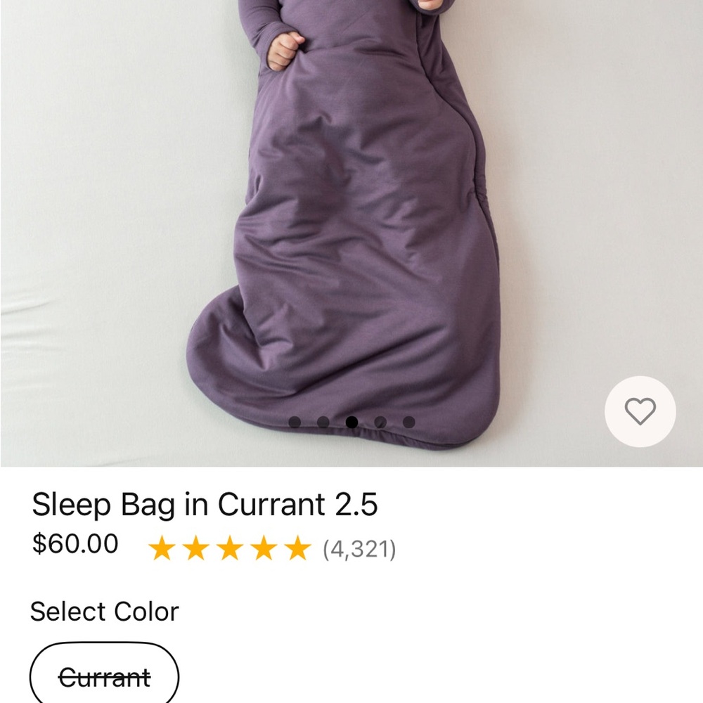 Kyte baby Purple Sleep Bag medium 2.5 tog